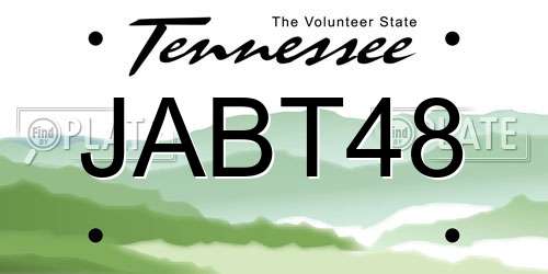 JABT48 Tennessee License Plate