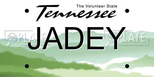 JADEY Tennessee License Plate