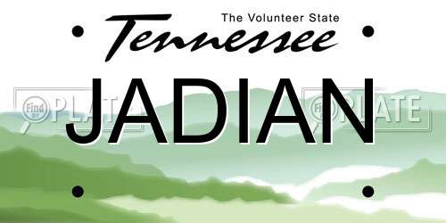 JADIAN Tennessee License Plate