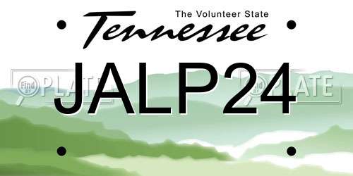 JALP24 Tennessee License Plate