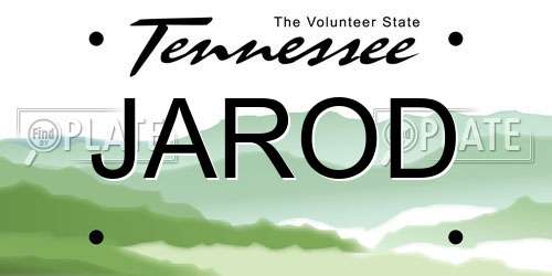 JAROD Tennessee License Plate