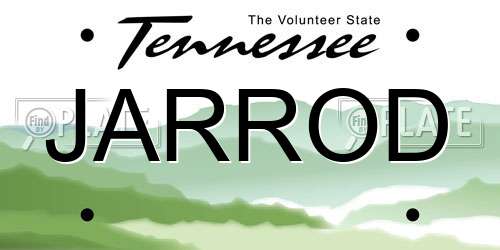 JARROD Tennessee License Plate