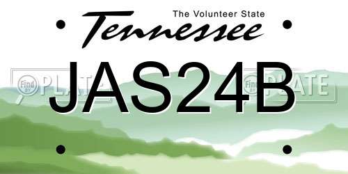 JAS24B Tennessee License Plate