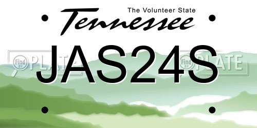 JAS24S Tennessee License Plate