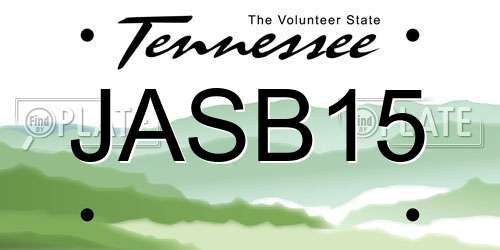 JASB15 Tennessee License Plate