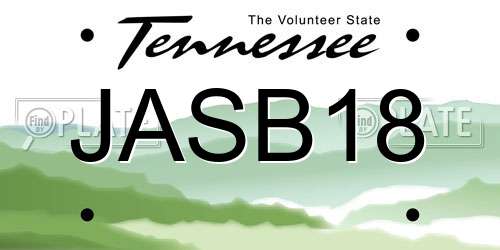 JASB18 Tennessee License Plate