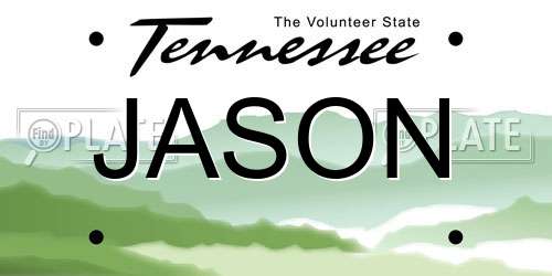 JASON Tennessee License Plate