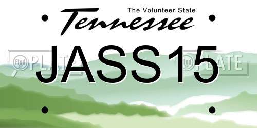 JASS15 Tennessee License Plate