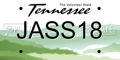JASS18 Tennessee License Plate