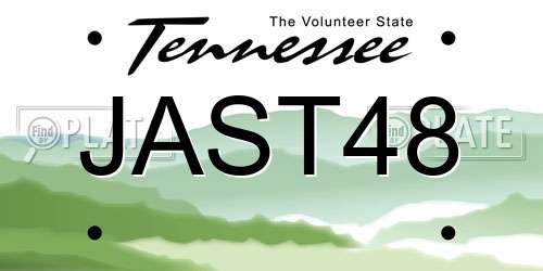 JAST48 Tennessee License Plate