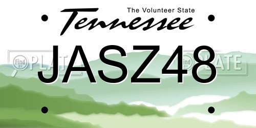 JASZ48 Tennessee License Plate