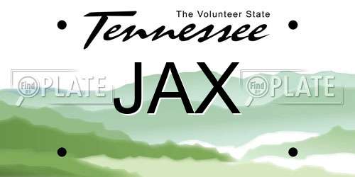 JAX Tennessee License Plate
