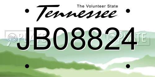 JB08824 Tennessee License Plate