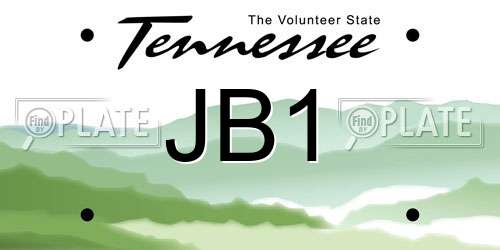 JB1 Tennessee License Plate
