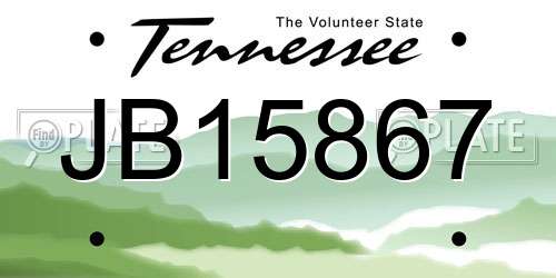 JB15867 Tennessee License Plate