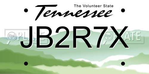 JB2R7X Tennessee License Plate