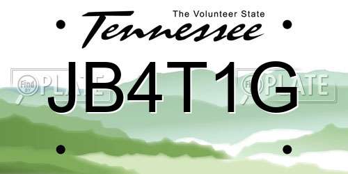 JB4T1G Tennessee License Plate