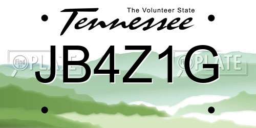 JB4Z1G Tennessee License Plate