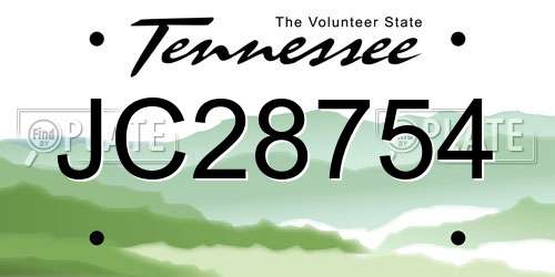 JC28754 Tennessee License Plate