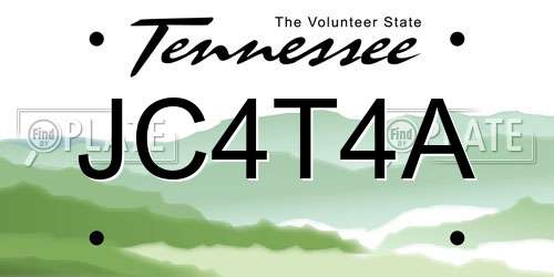 JC4T4A Tennessee License Plate