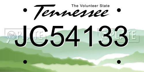 JC54133 Tennessee License Plate