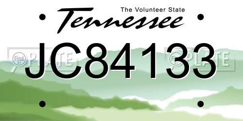 JC84133 Tennessee License Plate