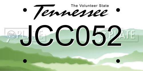 JCC052 Tennessee License Plate