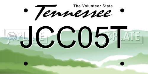 JCC05T Tennessee License Plate