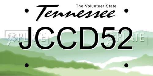 JCCD52 Tennessee License Plate