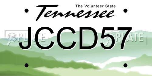 JCCD57 Tennessee License Plate