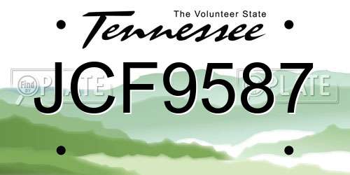 JCF9587 Tennessee License Plate