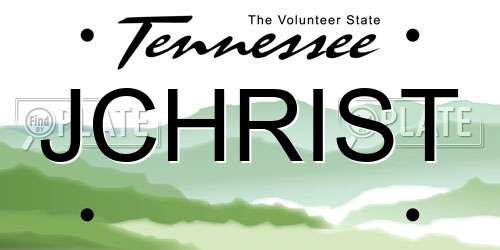 JCHRIST Tennessee License Plate