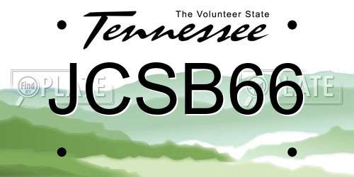 JCSB66 Tennessee License Plate