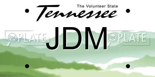 JDM Tennessee License Plate