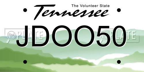JDOO50 Tennessee License Plate