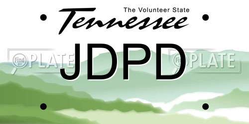 JDPD Tennessee License Plate