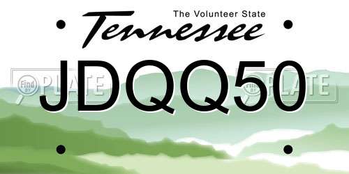 JDQQ50 Tennessee License Plate