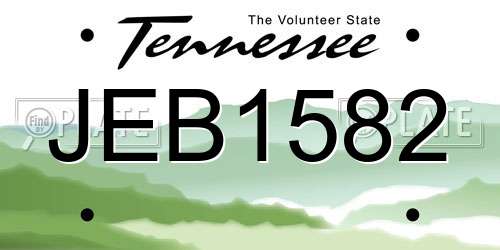 JEB1582 Tennessee License Plate