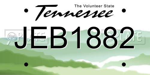 JEB1882 Tennessee License Plate