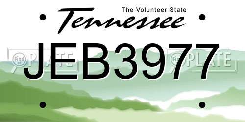 JEB3977 Tennessee License Plate