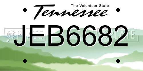 JEB6682 Tennessee License Plate