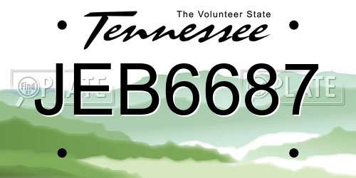 JEB6687 Tennessee License Plate