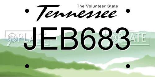 JEB683 Tennessee License Plate