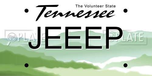 JEEEP Tennessee License Plate