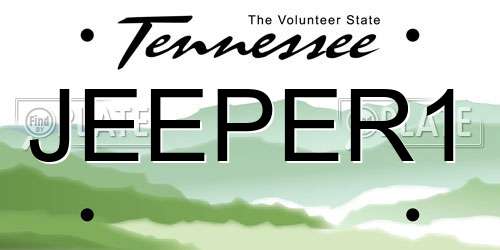 JEEPER1 Tennessee License Plate
