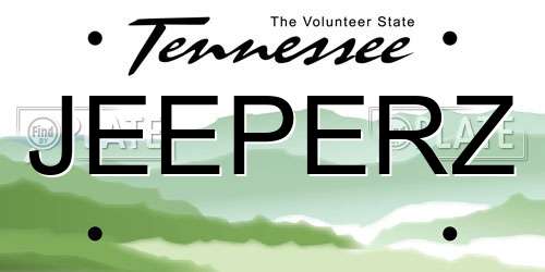 JEEPERZ Tennessee License Plate