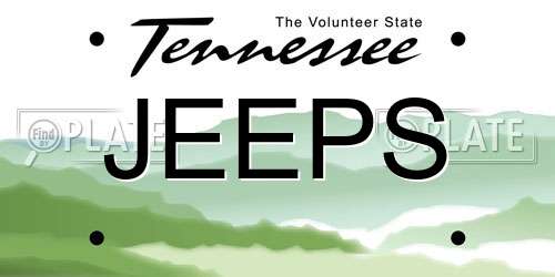 JEEPS Tennessee License Plate