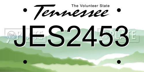 JES2453 Tennessee License Plate