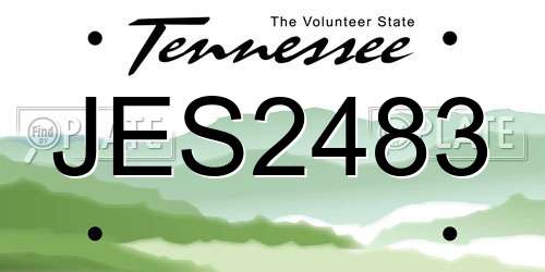 JES2483 Tennessee License Plate
