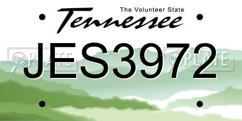 JES3972 Tennessee License Plate
